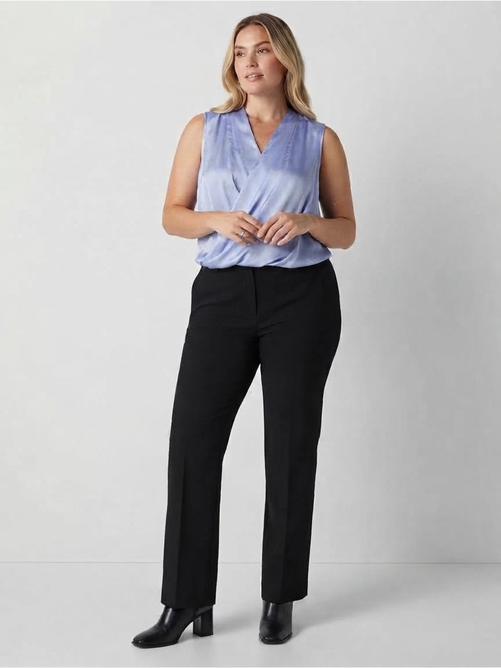 Liz Claiborne Sleeveless Satin Wrap Top Size PXL NWT